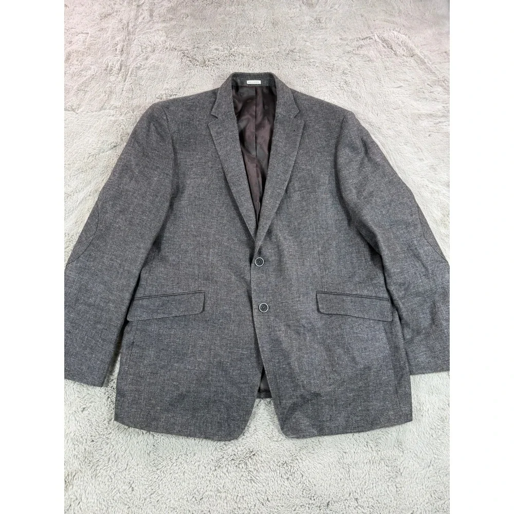 Joseph Abboud Heritage Men's 46 Regular Slim‎ Fit Blazer Jacket Gray Linen Wool